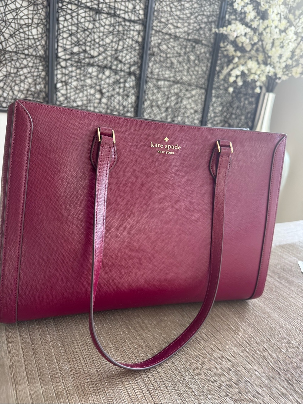 NWT Kate Spade Madison Saffiano Leather Laptop Tote in BlackBerry